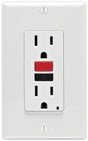 Leviton C12-GFNT1-RNW GFCI Duplex Receptacle, 2 -Pole, 15 A, 125 V, Back, Side Wiring, NEMA: 5-15R, White