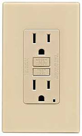 Leviton C31-GFNT1-0PI GFCI Duplex Receptacle, 2 -Pole, 15 A, 125 V, Back, Side Wiring, NEMA: 5-15R, Ivory