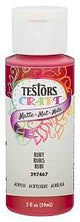 Testors 297467 Acrylic Craft Paint, Matte, Ruby, 2 oz, Bottle