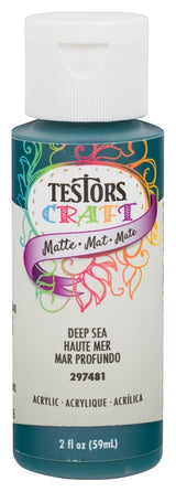 Testors 297481 Craft Paint, Matte, Deep Sea, 2 oz, Bottle