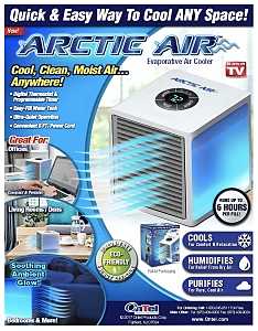 ARCTIC AIR Ultra AAU-MC12/4 Portable Evaporative Cooler, 1 gal Tank, 3-Speed, 120 V, 1.5 A, Blue/White