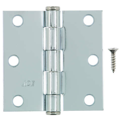 Ace 3 in. L Chrome Residential Door Hinge 1 pk