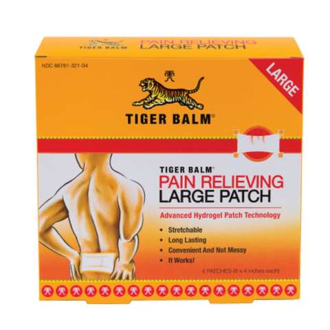 Tiger Balm Large White Pain Relief Patch 1 pk 4 pc, Pack of 6