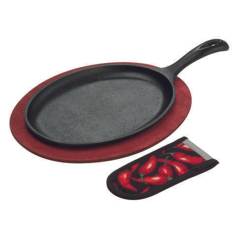 Lodge Cast Iron Fajita Set 5.5 in. 2 pt Black