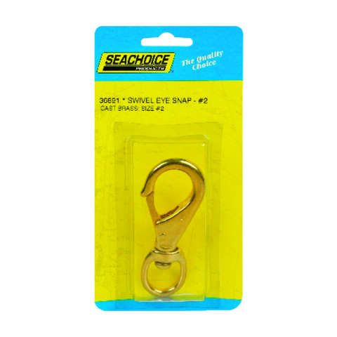 Seachoice Chrome-Plated Brass 3-3/4 in. L X 3/4 in. W Swivel Eye Snap Hook 1 pk