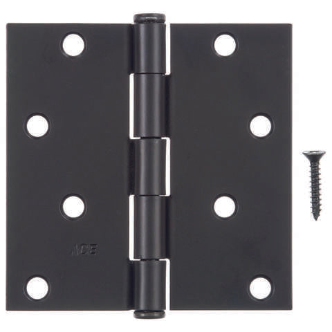 Ace 4 in. L Black Residential Door Hinge 1 pk