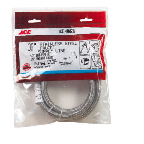 Ace 1/2 in. FIP X 1/2 in. D FIP 36 in. Braided Stainless Steel Supply Line