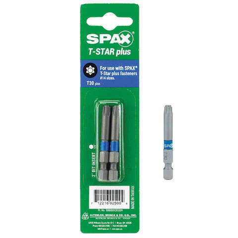 SPAX T30 X 2 in. L Steel Drill and Driver Bit Hex Shank 2 pk, Pack of 10