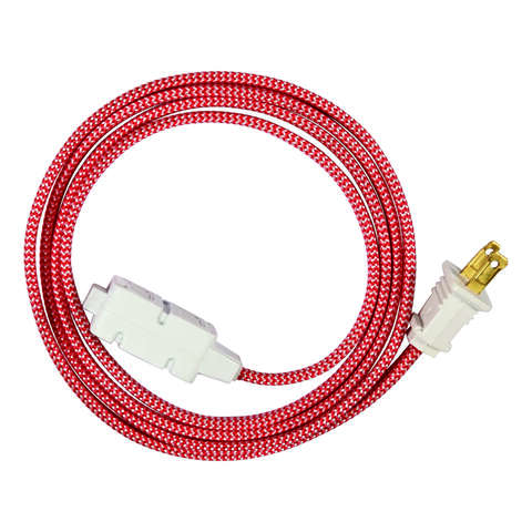 Fabcordz Indoor 6 ft. L Red/White Extension Cord 16/2 SPT-2