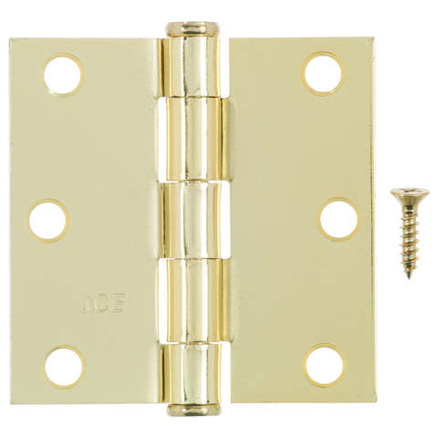 Ace 3 in. L Bright Brass Residential Door Hinge 1 pk