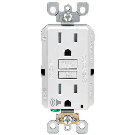 Leviton 15 amps 125 V White Audible Outlet 5-15R 1 pk