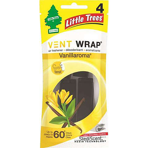 Little Trees Vent Wrap Vanillaroma Scent Car Air Freshener 4 oz Solid 4 pk, Pack of 24