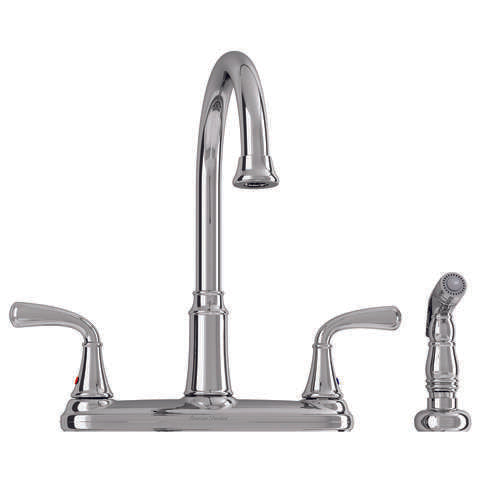 American Standard Tinley Two Handle Chrome Kitchen Faucet Side Sprayer Included