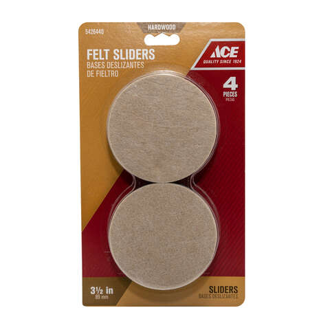 Ace Brown 3-1/2 in. Push-On Felt Sliders 4 pk