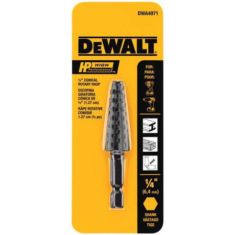 DeWalt HP 1/2 in. D Steel Rotary Rasp Conical 1 pk
