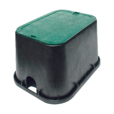 NDS 14 in. W X 19 in. H Rectangular Valve Box with Overlapping Cover Black