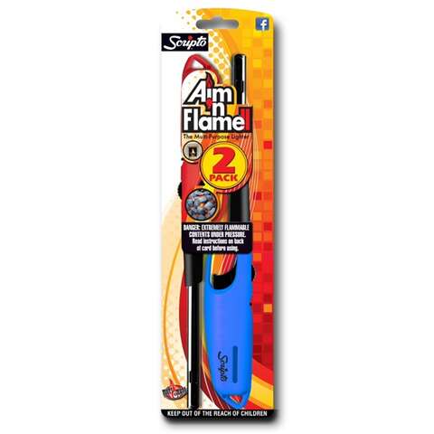 Scripto Aim'nFlame Torch Flame Utility Lighter 2 pk, Pack of 8