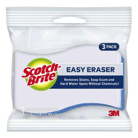 Scotch-Brite Non-Scratch Eraser Sponge For Multi-Purpose 4.4 in. L 3 pk, Pack of 8