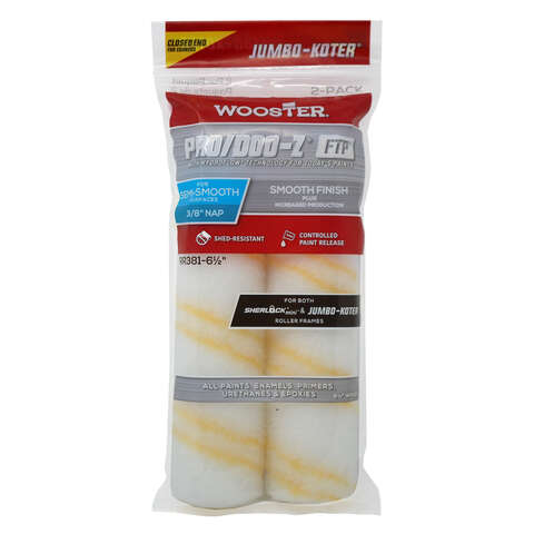 Wooster Pro/Doo-Z Woven 6-1/2 in. W X 3/8 in. Jumbo Paint Roller Cover 2 pk