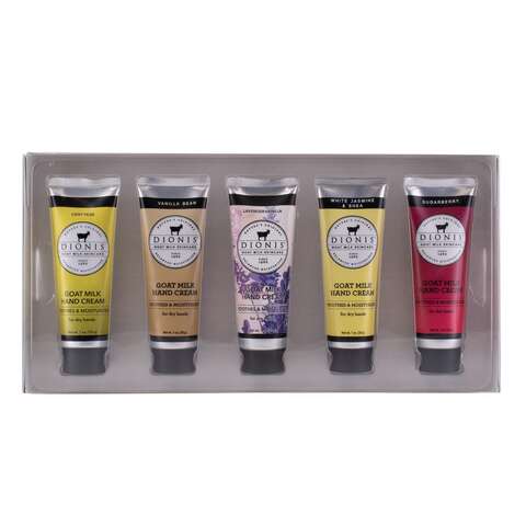 Dionis Goat Milk Skincare Assorted Scent Hand Cream Gift Set 1 oz 5 pk, Pack of 6