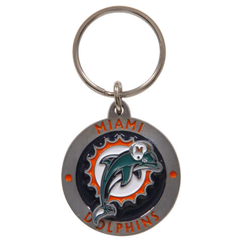 HILLMAN NFL Tempered Steel White Split Ring Keychain, Pack of 3