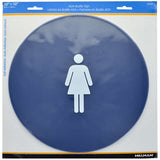 Hillman English Blue Restroom Plaque 12 in. H X 12 in. W, Pack of 6