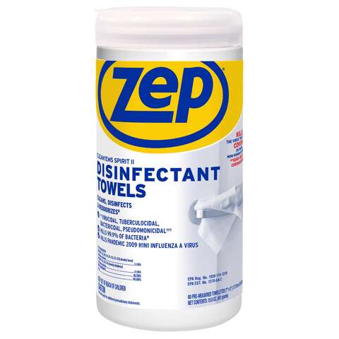 Zep Recycled Fibers Disinfecting Wipes 80 pk, Pack of 6