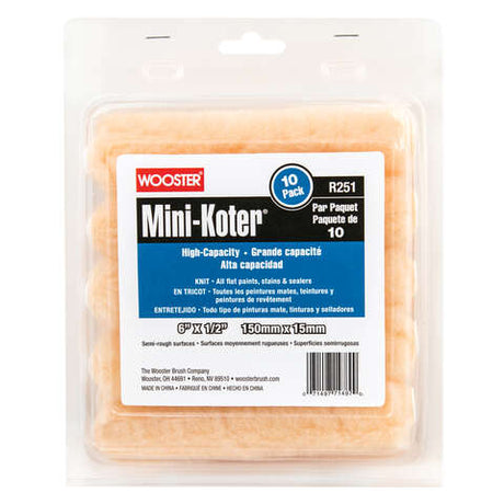 Wooster Mini-Koter Fabric 6 in. W X 1/2 in. Mini Paint Roller Cover 10 pk