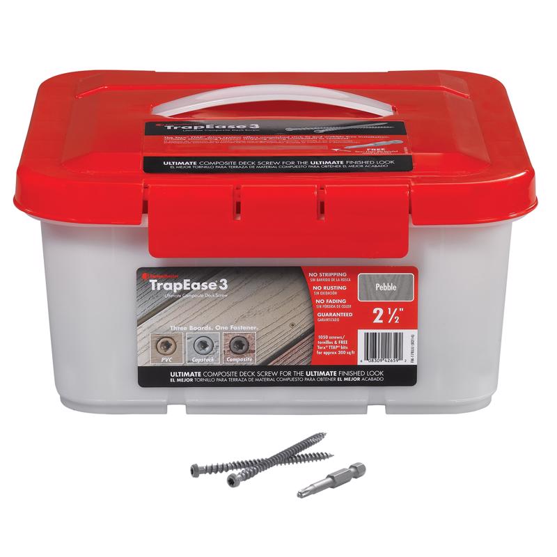FastenMaster TrapEase No. 20 X 2-1/2 in. L Gray Torx Ttap Star Head Composite Deck Screws 12 lb 1050