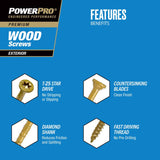HILLMAN Power Pro No. 9 in. X 2-1/2 in. L Bronze Star Flat Head Premium Deck Screws 5 lb 443 pk