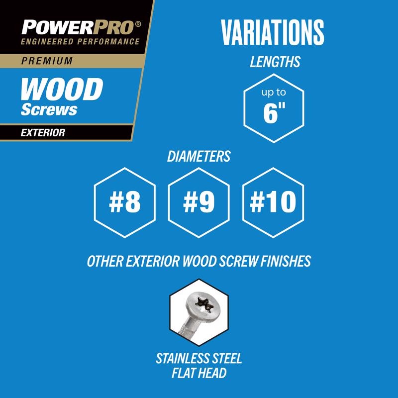 HILLMAN Power Pro No. 9 in. X 2-1/2 in. L Bronze Star Flat Head Premium Deck Screws 5 lb 443 pk