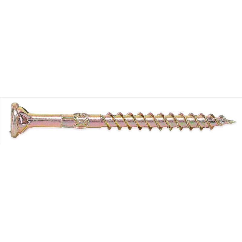 HILLMAN Power Pro No. 9 X 2-1/2 in. L Star Yellow Zinc Coarse Wood Screws 443 pk