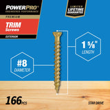 HILLMAN Power Pro No. 8 X 1-5/8 in. L Star Bronze Ceramic Coarse Trim Screws 166 pk