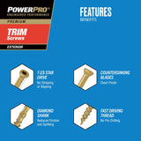 HILLMAN Power Pro No. 8 X 2-1/2 in. L Star Bronze Ceramic Coarse Trim Screws 119 pk