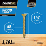 HILLMAN Power Pro No. 8 in. X 1-1/4 in. L Bronze Star Flat Head Premium Deck Screws 5 lb 1101 pk