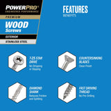HILLMAN Power Pro No. 10 Ga. X 2-1/2 in. L Stainless Steel Star Flat Head Premium Deck Screws 5 lb 3