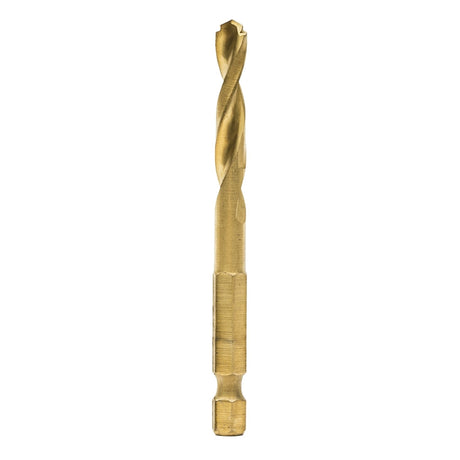 DEWALT DD5116 Impact Drill Bit, 1/4 in Dia, 3-3/16 in OAL, Spiral Flute, 1/4 in Dia Shank, Hex Shank