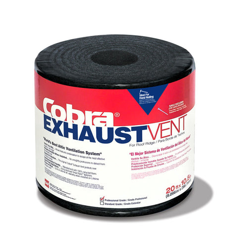 GAF Cobra 0.75 in. H X 10.5 in. W X 240 in. L Black Fiber/Polyester Shingle Over Ridge Vent