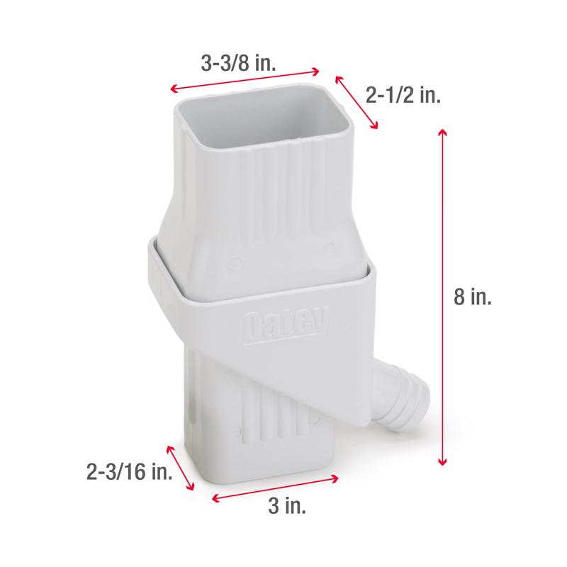 Oatey Mystic 8 in. H X 4 in. W X 6 in. L White Plastic Rain Collection System