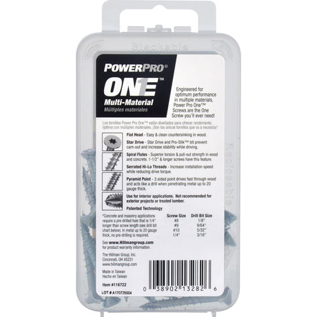HILLMAN Power Pro No. 8 Ga. X 1-1/2 in. L Star Flat Head Coarse Multi-Material Screws