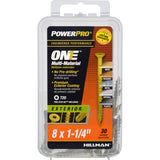 HILLMAN Power Pro No. 8 Ga. X 1-1/4 in. L Star Flat Head Coarse Multi-Material Screws, Pack of 5