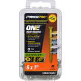 HILLMAN Power Pro No. 6 Ga. X 1 in. L Star Flat Head Coarse Multi-Material Screws, Pack of 5