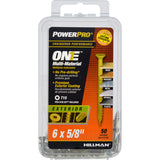 HILLMAN Power Pro No. 6 Ga. X 5/8 in. L Star Flat Head Coarse Multi-Material Screws, Pack of 5