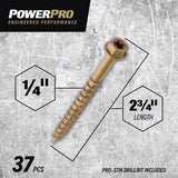HILLMAN Power Pro 1/4 in. Ga. X 2-3/4 in. L Star Hex Washer Head Coarse Multi-Material Screws