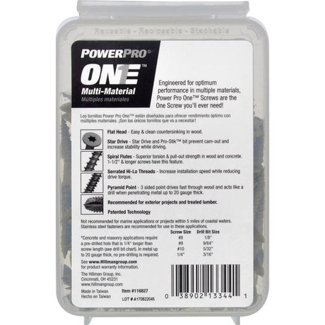 HILLMAN Power Pro No. 8 Ga. X 2 in. L Star Flat Head Coarse Multi-Material Screws