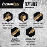 HILLMAN Power Pro 1/4 in. Ga. X 2-1/4 in. L Star Hex Washer Head Coarse Multi-Material Screws
