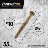 HILLMAN Power Pro No. 10 Ga. X 3-1/2 in. L Star Flat Head Coarse Multi-Material Screws