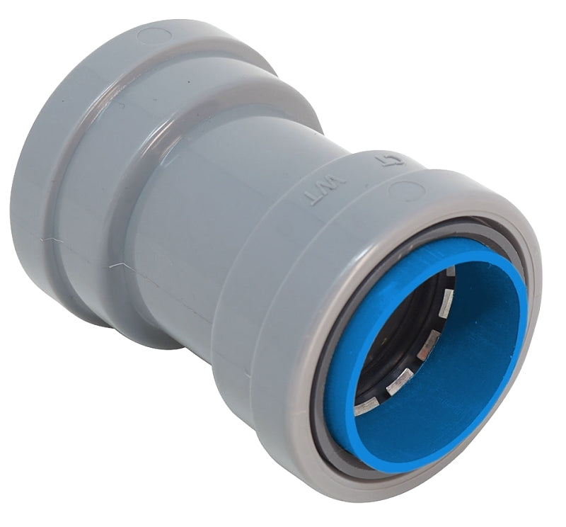 Southwire SIMPush 65083403 Conduit Coupling, 1/2 in Push-In, 1.41 in Dia, 2.32 in L, PVC