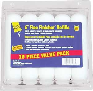 Foampro 176-10 Roller Refill, 3/8 in Thick Nap, 6 in L, Foam Cover, Pack of 4