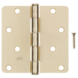Ace 4 in. L Bright Brass Residential Door Hinge 3 pk